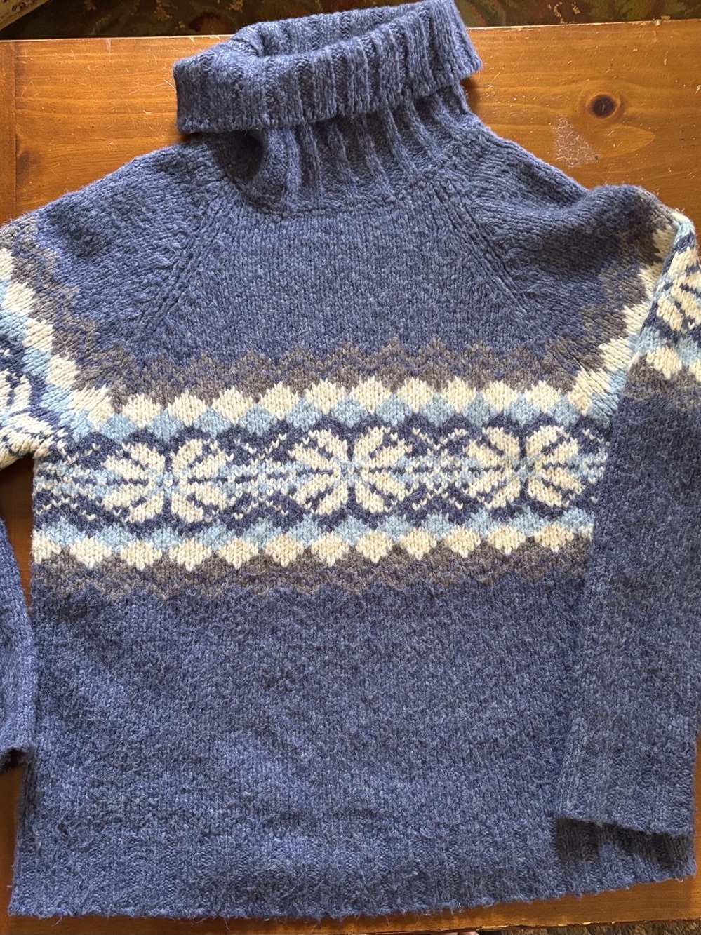 Tangents Fair Isle wool blend sweater, ladies size L - Cozy Fair Isle Knit